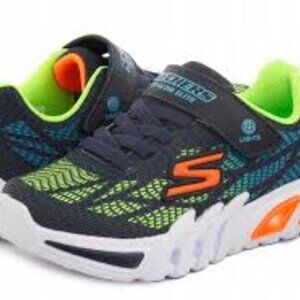 Size 13 Toddler Skechers Black and Green Sneakers with Modern Comfort